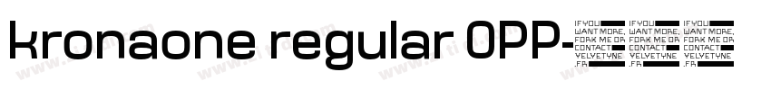 kronaone regular OPP字体转换